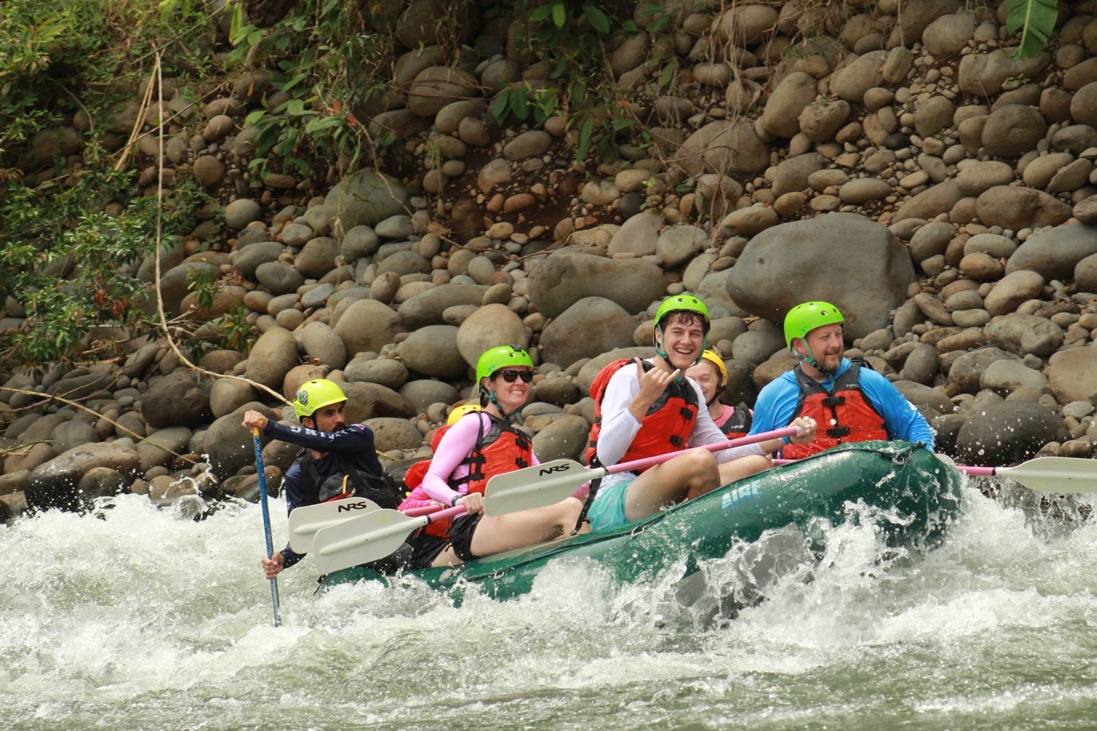 White water rafting through Class III–IV rapids on the Sarapiquí River, Costa Rica